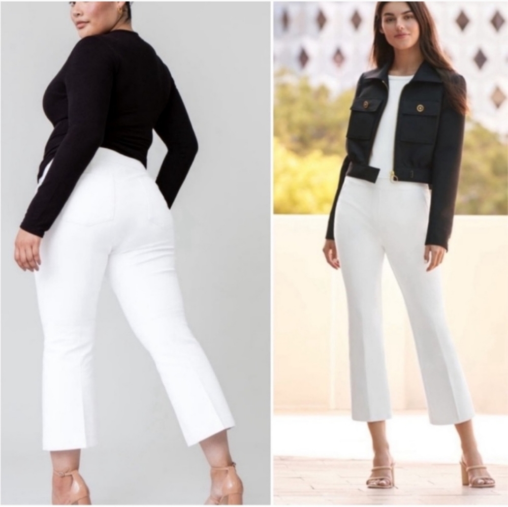 SPANX White Boot-Cut Crop Pants